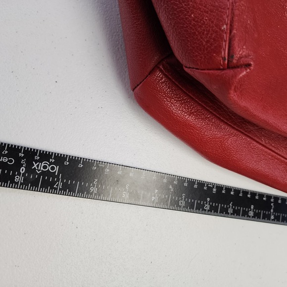 Anthropologie Nest Red Tote Boho Leather made in CANADA - Picture 8 of 10